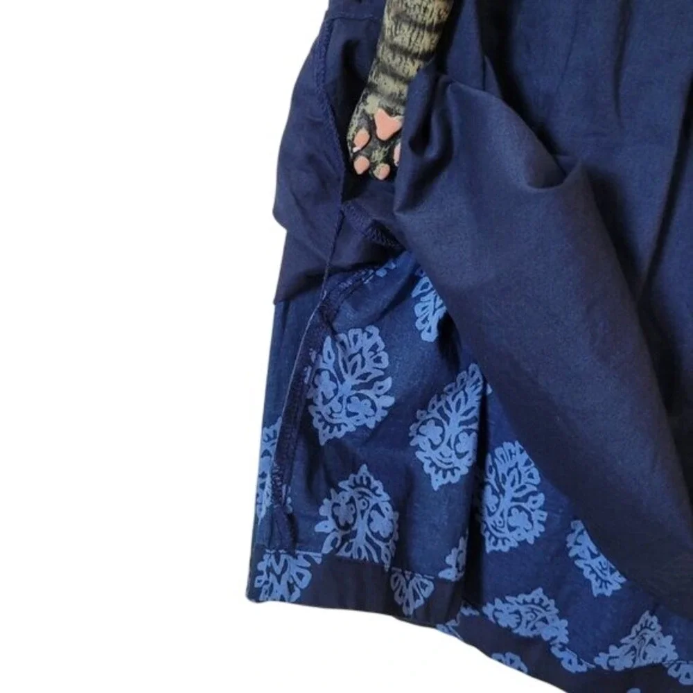 Old Navy Strapless Dress womens S/6 Blue 100% cotton boho mini A-line sweetheart